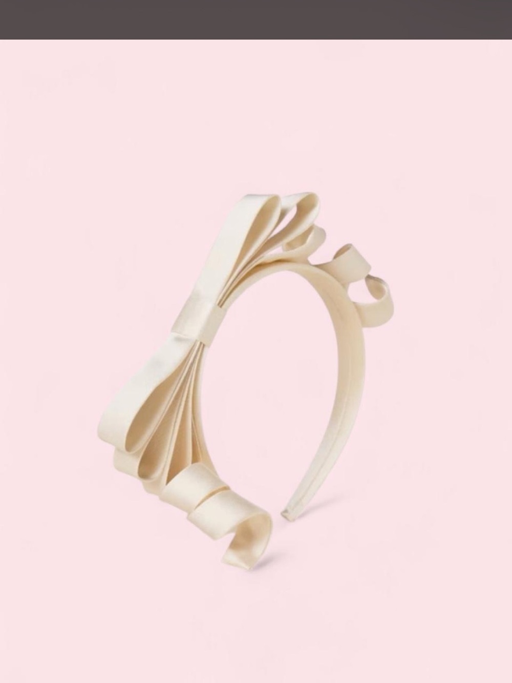 kate spade Ivory Satin Ribbon Bow Headband